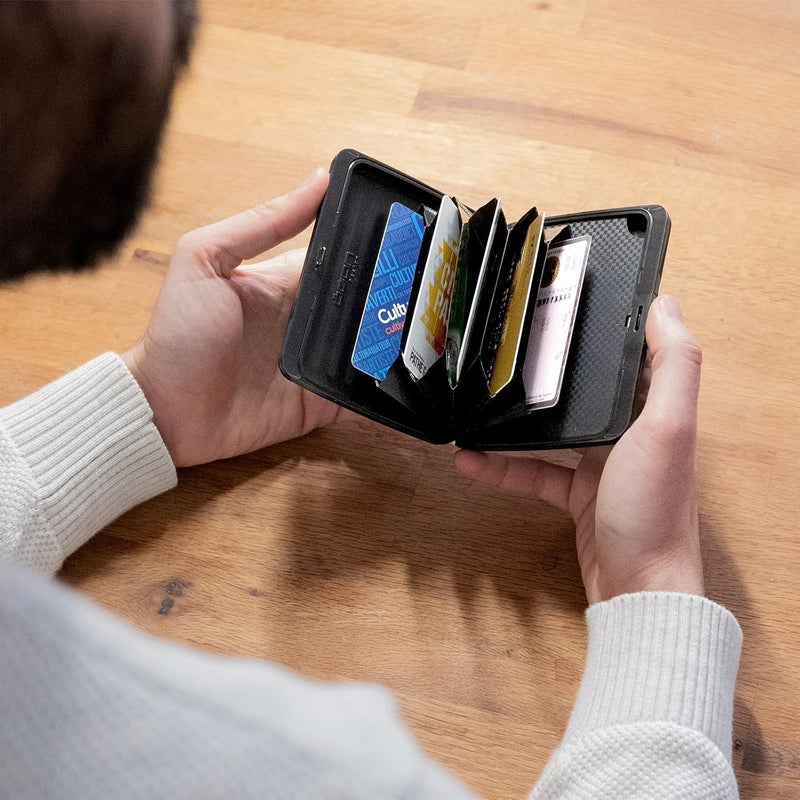ÖGON -DESIGNS- Aluminum wallet, Large capacity with metal lock, RFID Protection against fraud and demagnetization, Smart Case OSLO Large model - Image 2